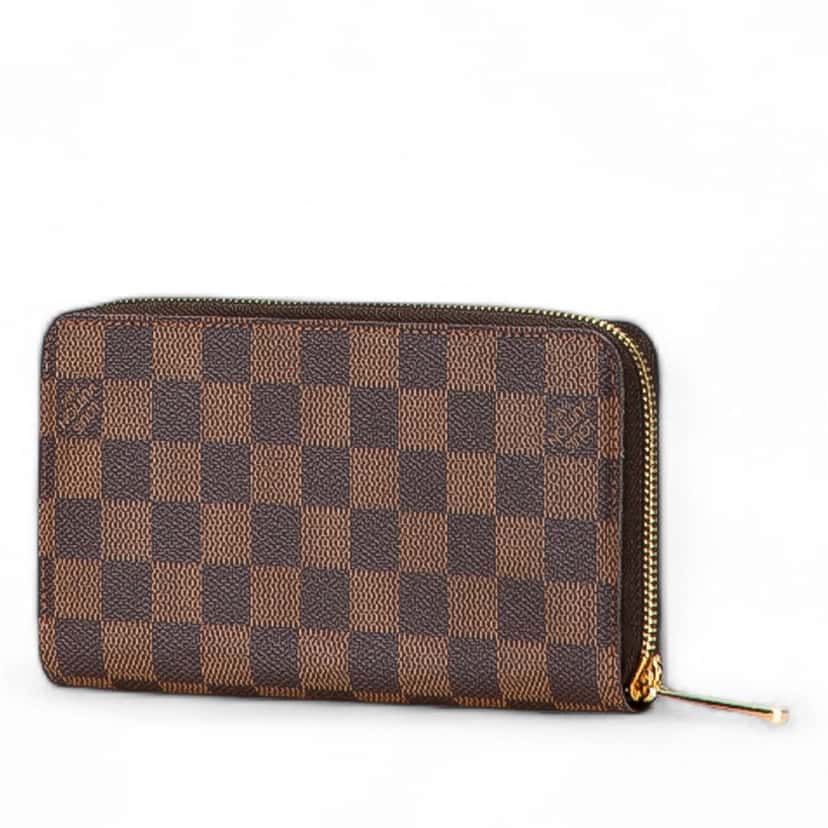 Louis Vuitton Damier Ebene Zippy Long Wallet Brown Canvas Good condition - Back View