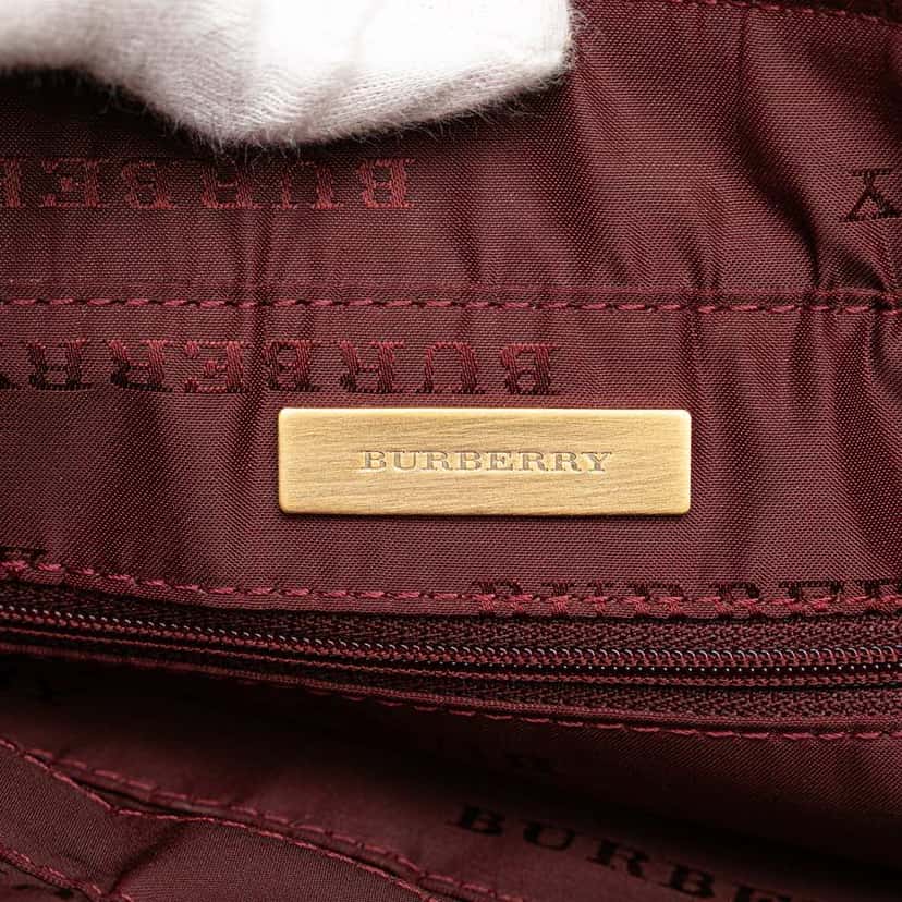 Burberry House Check Tweed Handbag Brown Tweed Good condition - Box View