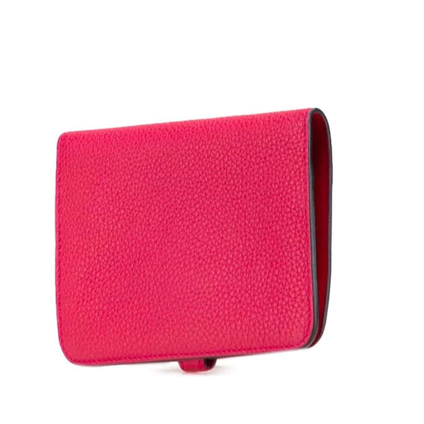 Hermès Togo Dogon Compact Wallet Pink Leather Good condition - Back View