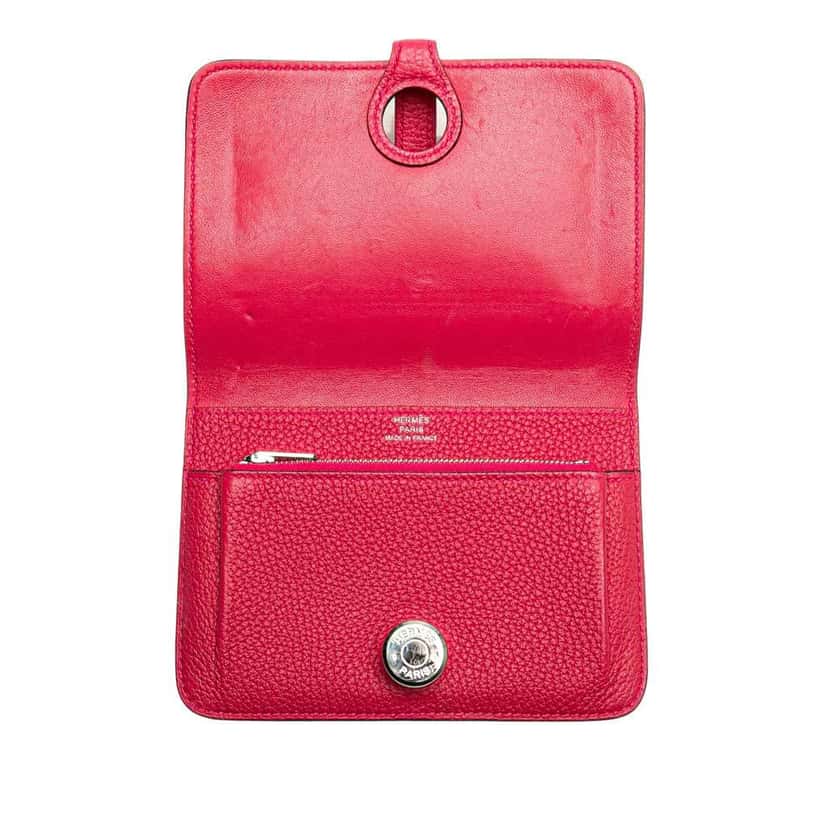 Hermès Togo Dogon Compact Wallet Pink Leather Good condition - Model View