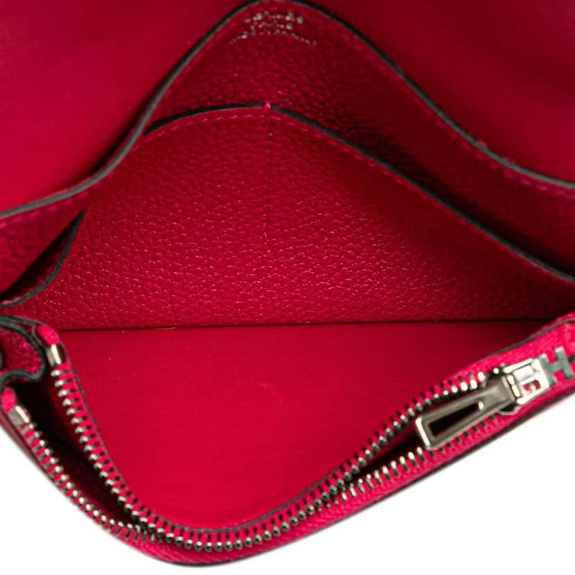 Hermès Togo Dogon Compact Wallet Pink Leather Good condition - Box View