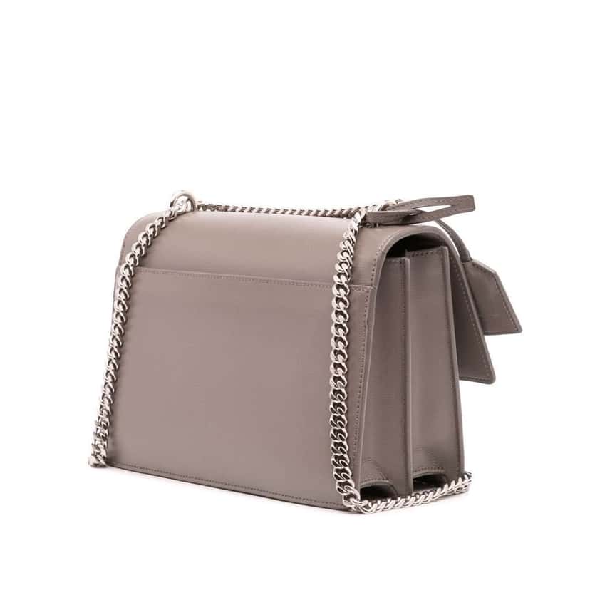 Saint Laurent Medium Leather Monogram Sunset Crossbody Grey Leather Good condition - Back View