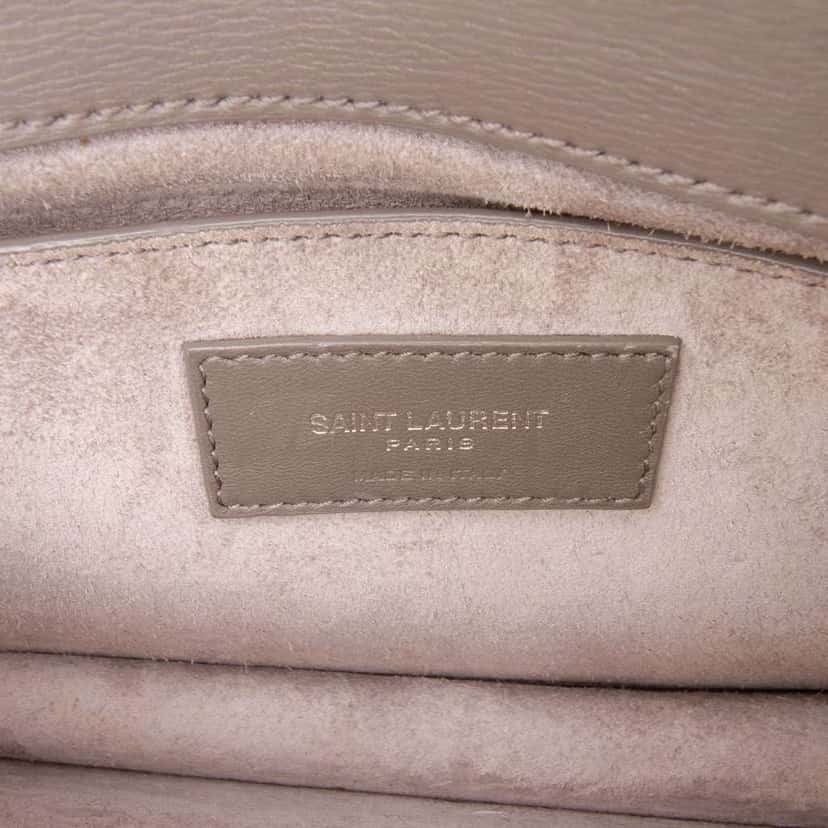 Saint Laurent Medium Leather Monogram Sunset Crossbody Grey Leather Good condition - Box View