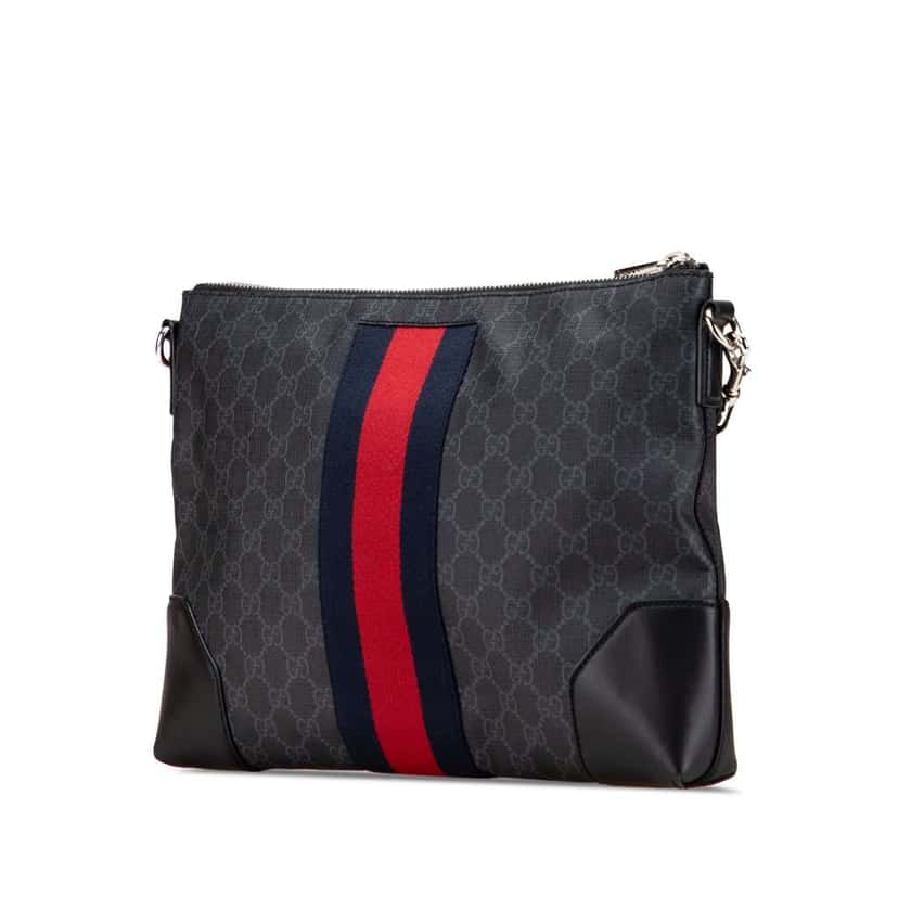 Gucci GG Supreme Web Crossbody Black Canvas Good condition - Back View