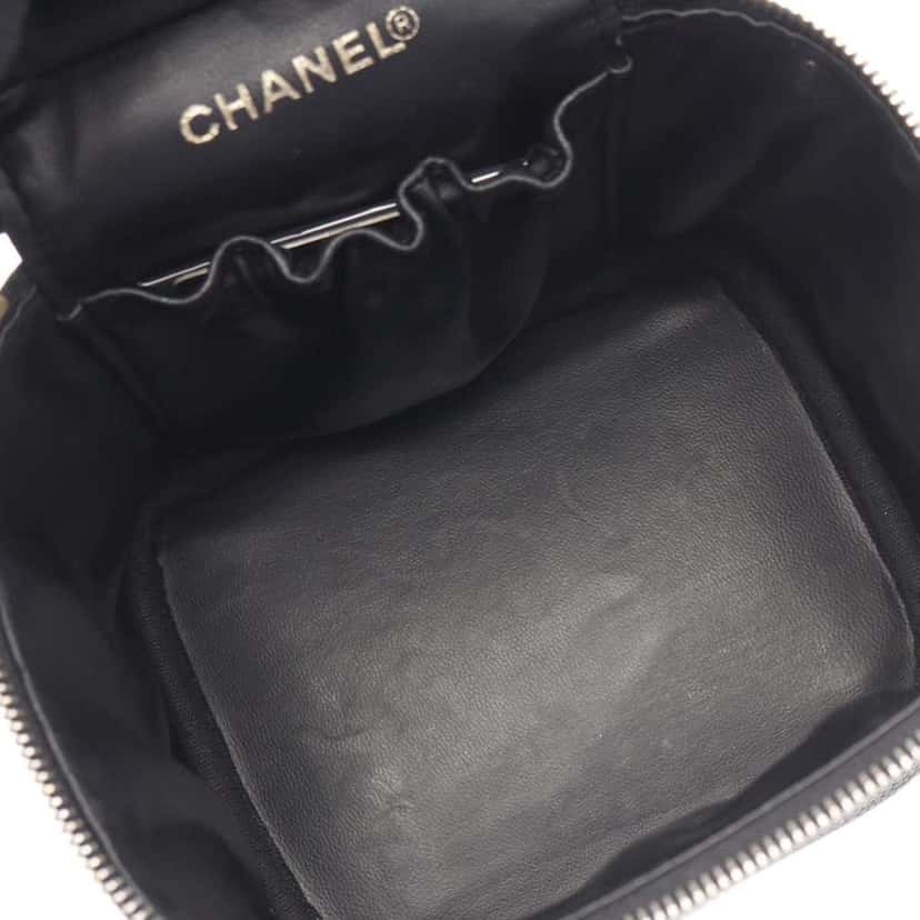 Chanel CC Caviar Vanity Case Black Leather Good condition - Inside View