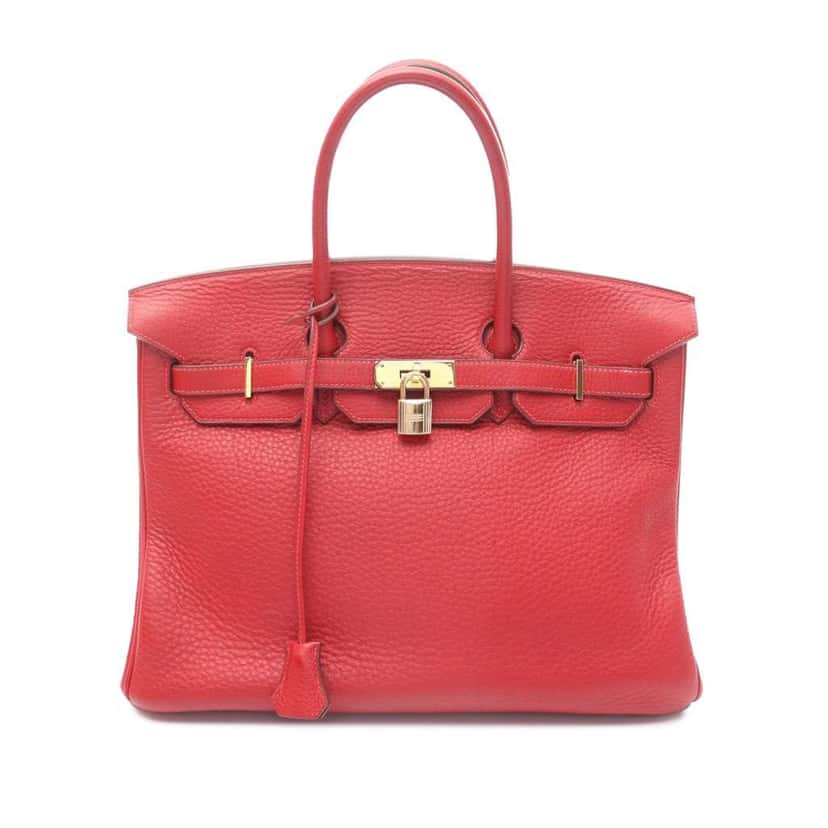 Hermès Fjord Birkin Retourne 35 Red Leather Good condition - Front View