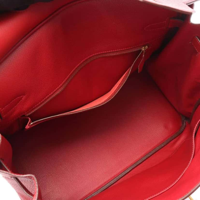 Hermès Fjord Birkin Retourne 35 Red Leather Good condition - Inside View