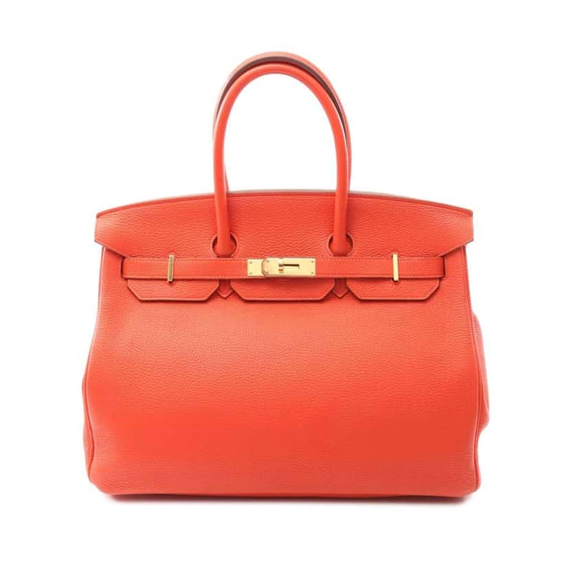 Hermès Togo Birkin Retourne 35 Red Leather Good condition - Front View