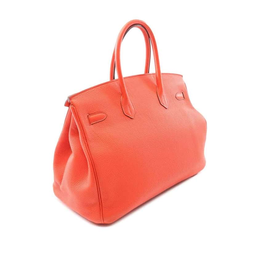 Hermès Togo Birkin Retourne 35 Red Leather Good condition - Back View