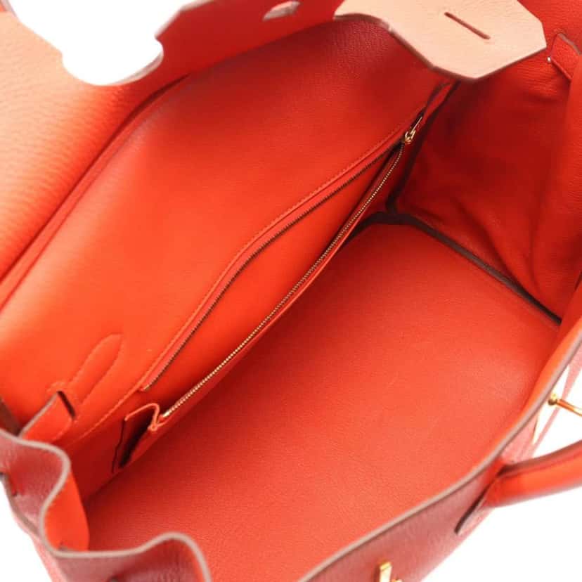 Hermès Togo Birkin Retourne 35 Red Leather Good condition - Inside View