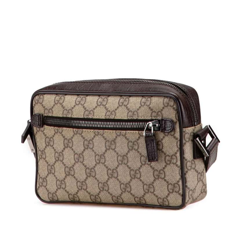Gucci GG Supreme Web Crossbody Brown Canvas Good condition - Back View