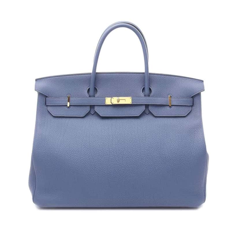 Hermès Togo Birkin Retourne 40 Blue Leather Good condition - Front View