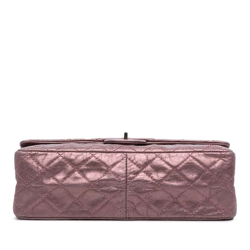 Chanel Reissue 2.55 Aged Metallic Calfskin Double Flap 226 Pink Leather Good condition - Inside View