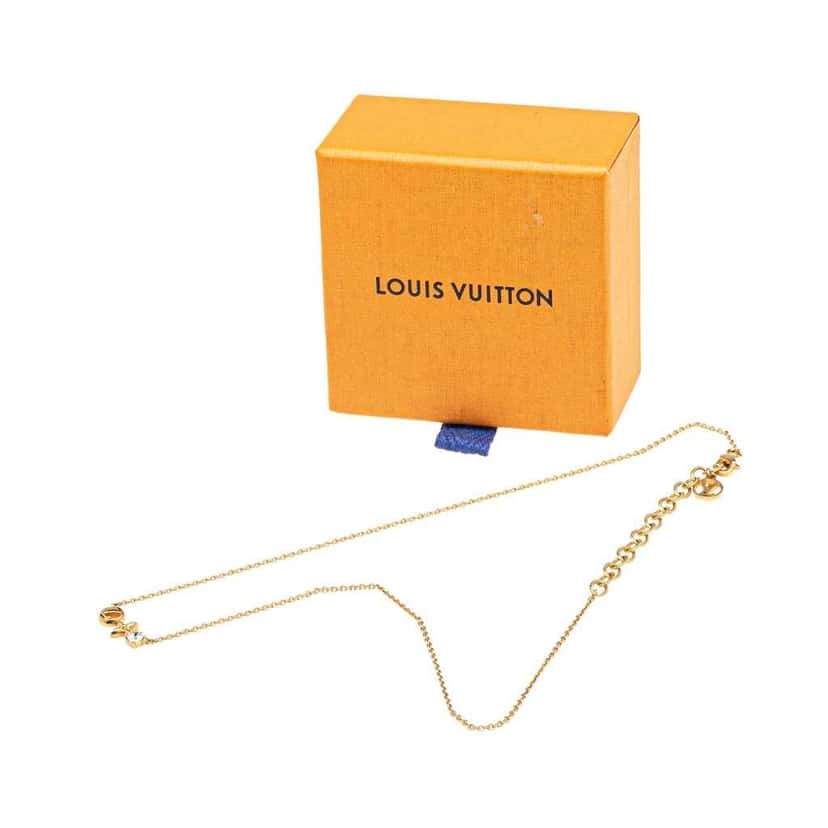 Louis Vuitton Gold Plated Petit Louis Necklace Gold Metal Good condition - Box View
