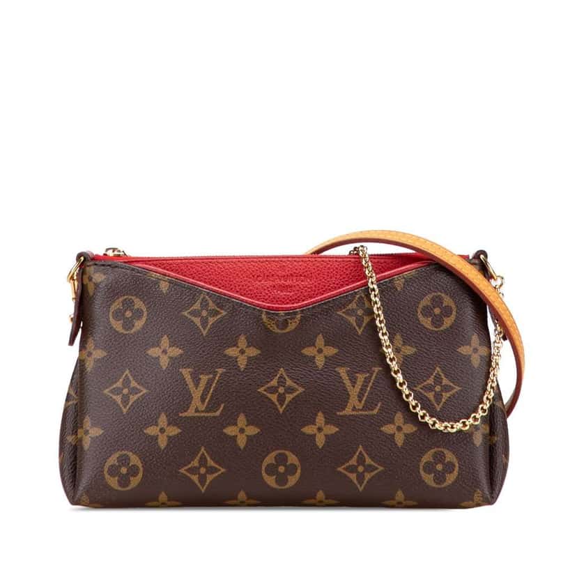 Louis Vuitton Monogram Pallas Clutch Brown Canvas Good condition - Front View