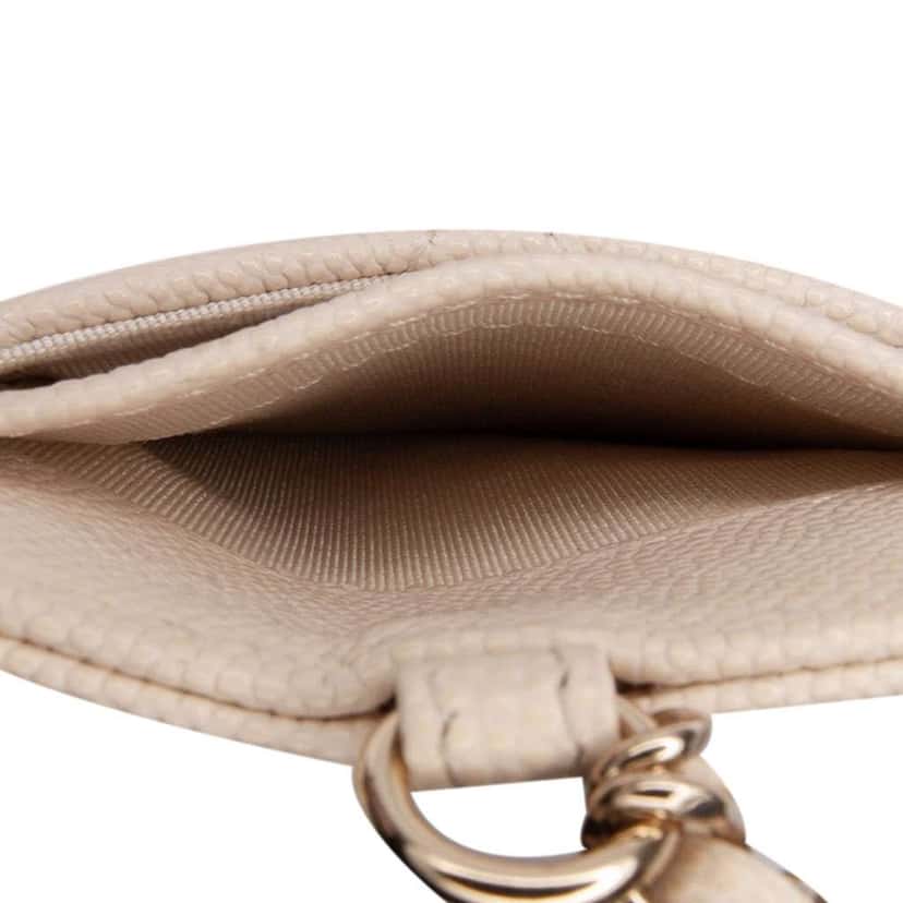 Chanel Quilted Caviar ID Card Holder Brown Leather Good condition - Model View