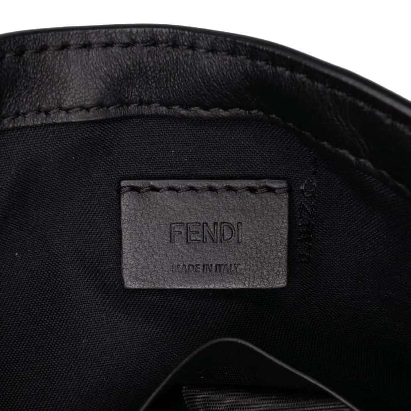 Fendi Mini Zucca Embossed Leather Baguette Satchel Black Leather Good condition - Box View