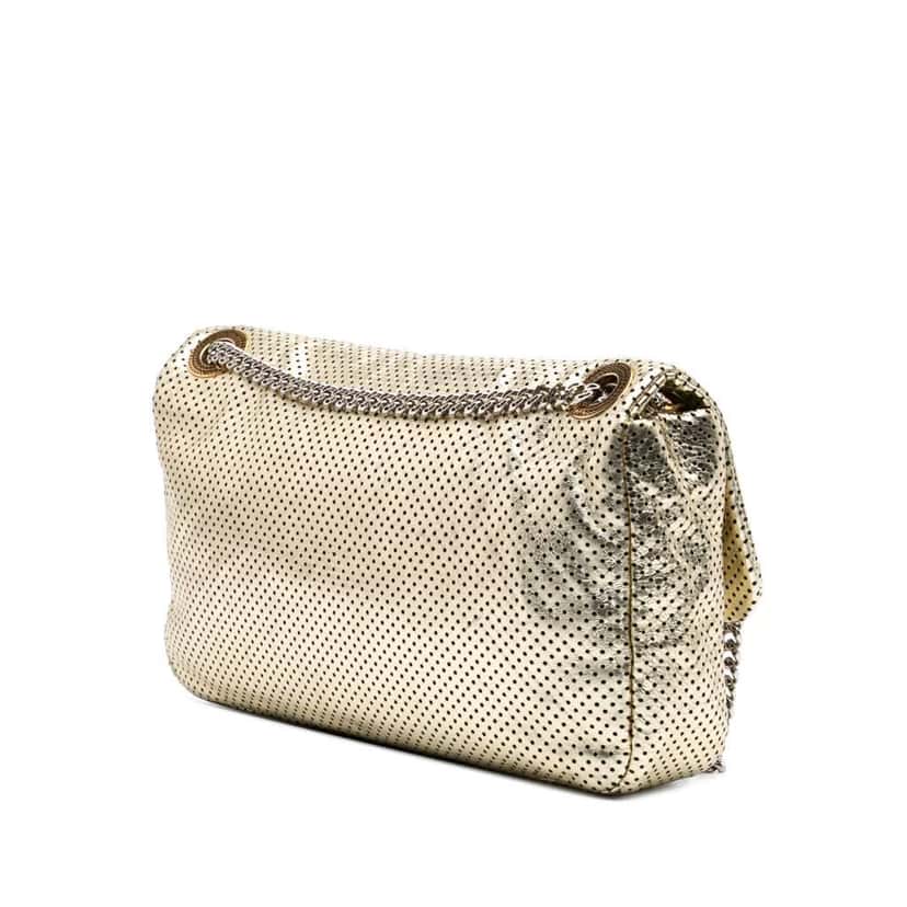 Chanel Medium Reissue Perforated Calfskin Drill Flap Gold Leather Good condition - Back View