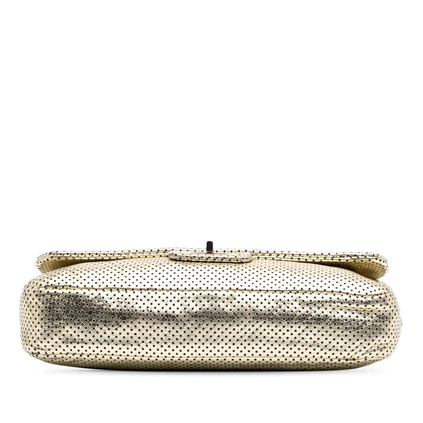 Chanel Medium Reissue Perforated Calfskin Drill Flap Gold Leather Good condition - Inside View