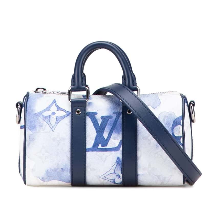 Louis Vuitton Monogram Watercolor Keepall Bandouliere XS White Canvas Good condition - Front View