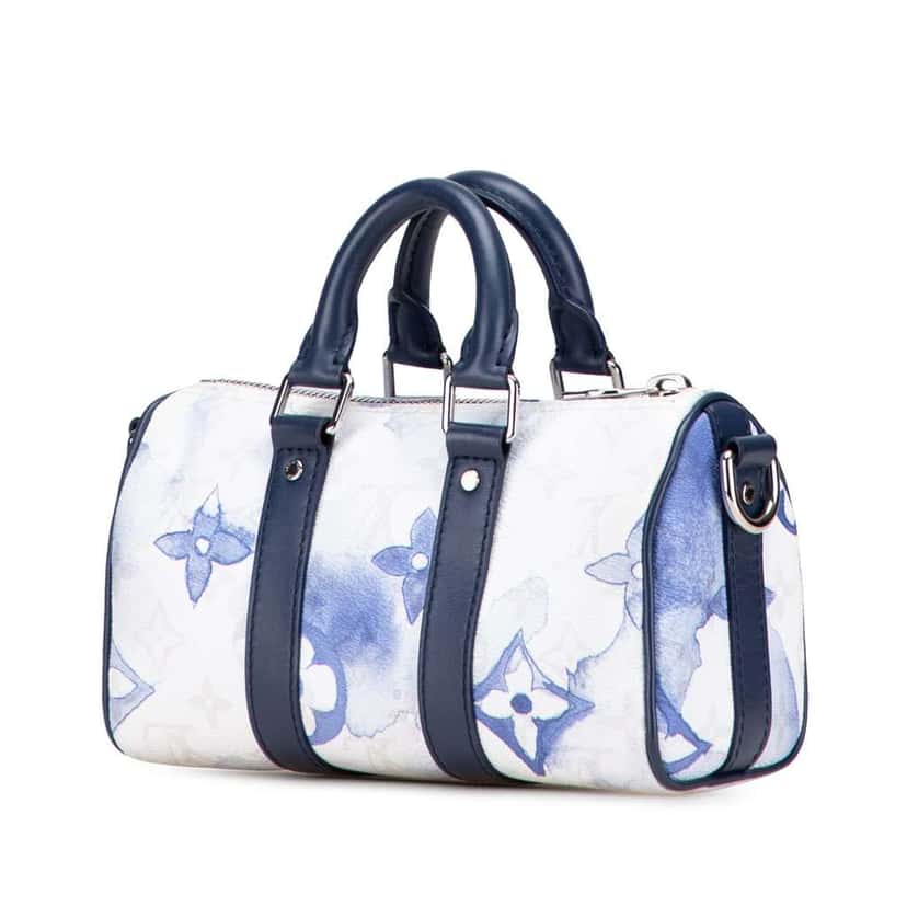 Louis Vuitton Monogram Watercolor Keepall Bandouliere XS White Canvas Good condition - Back View