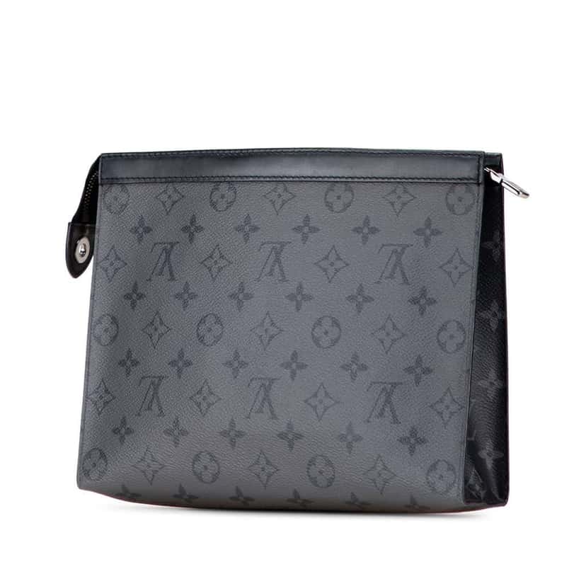Louis Vuitton Monogram Eclipse Reverse Pochette Voyage MM Grey Canvas Good condition - Back View