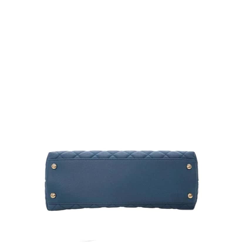 Chanel Small Caviar Coco Top Handle Bag Blue Leather Good condition - Inside View