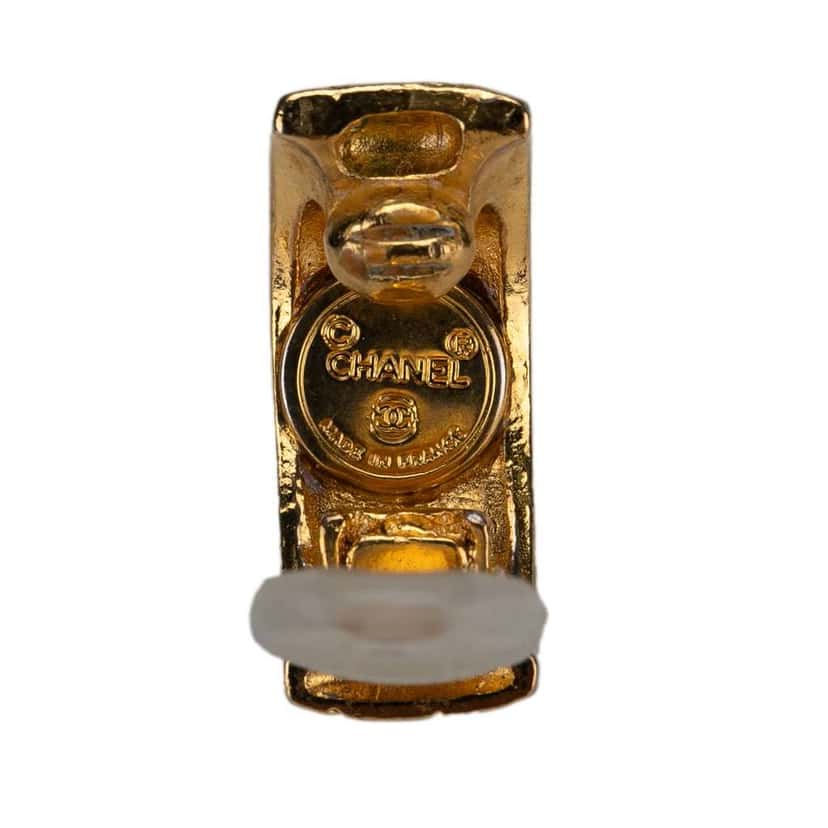 Chanel Gold Plated Door Knocker Clip On Earrings Gold Metal Good condition - Inside View