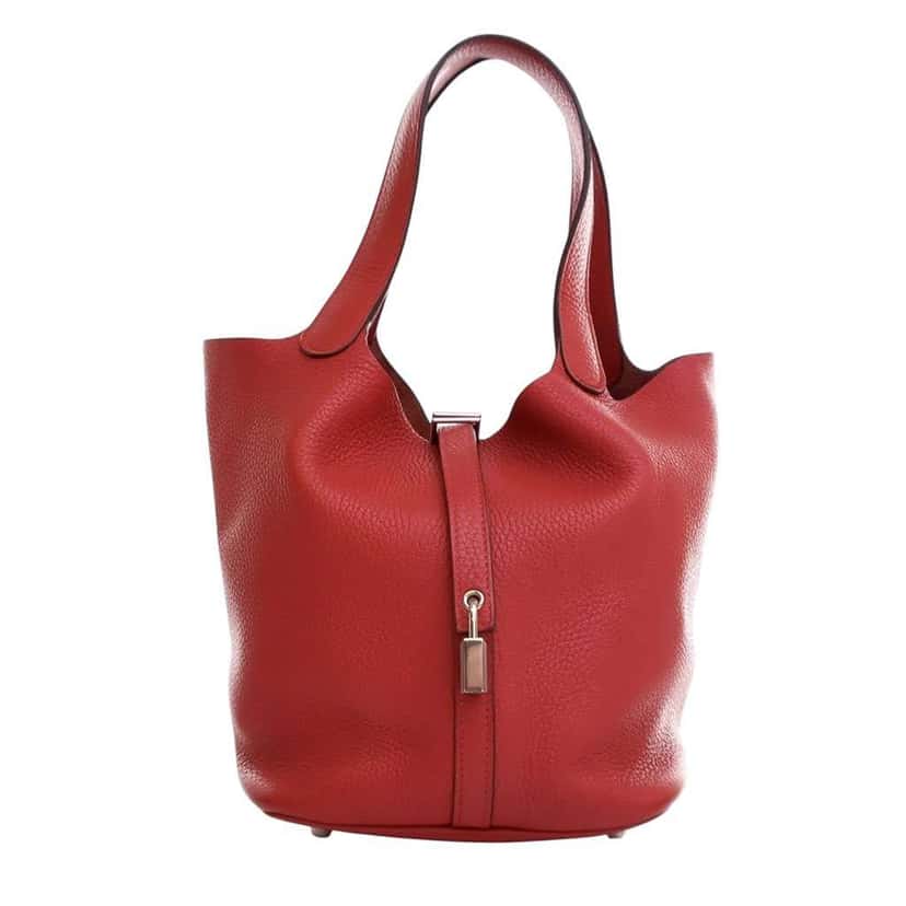 Hermès Clemence Picotin Lock 22 Red Leather Good condition - Front View