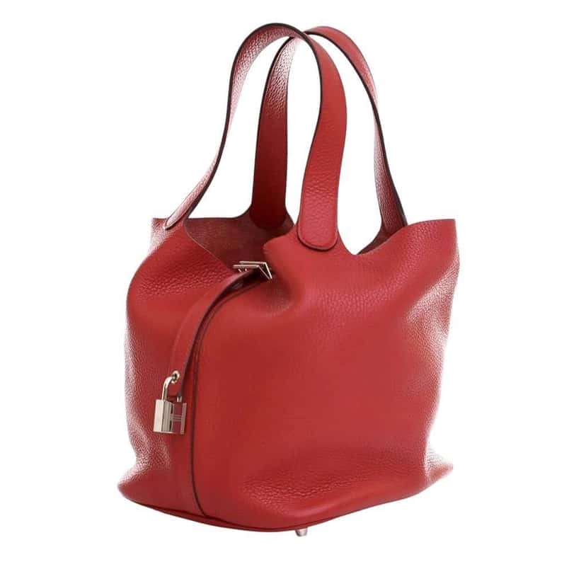 Hermès Clemence Picotin Lock 22 Red Leather Good condition - Inside View