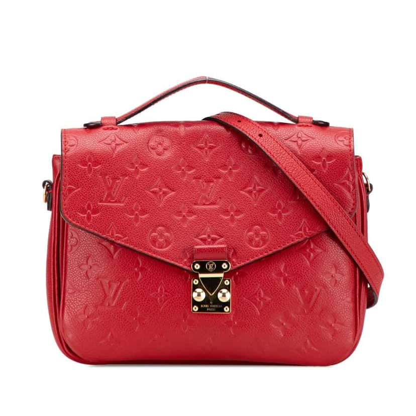 Louis Vuitton Monogram Empreinte Pochette Metis Red Leather Good condition - Front View