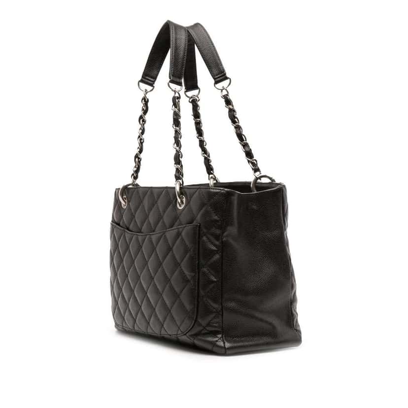 Chanel Caviar Grand Shopping Tote Black Leather Good condition - Back View