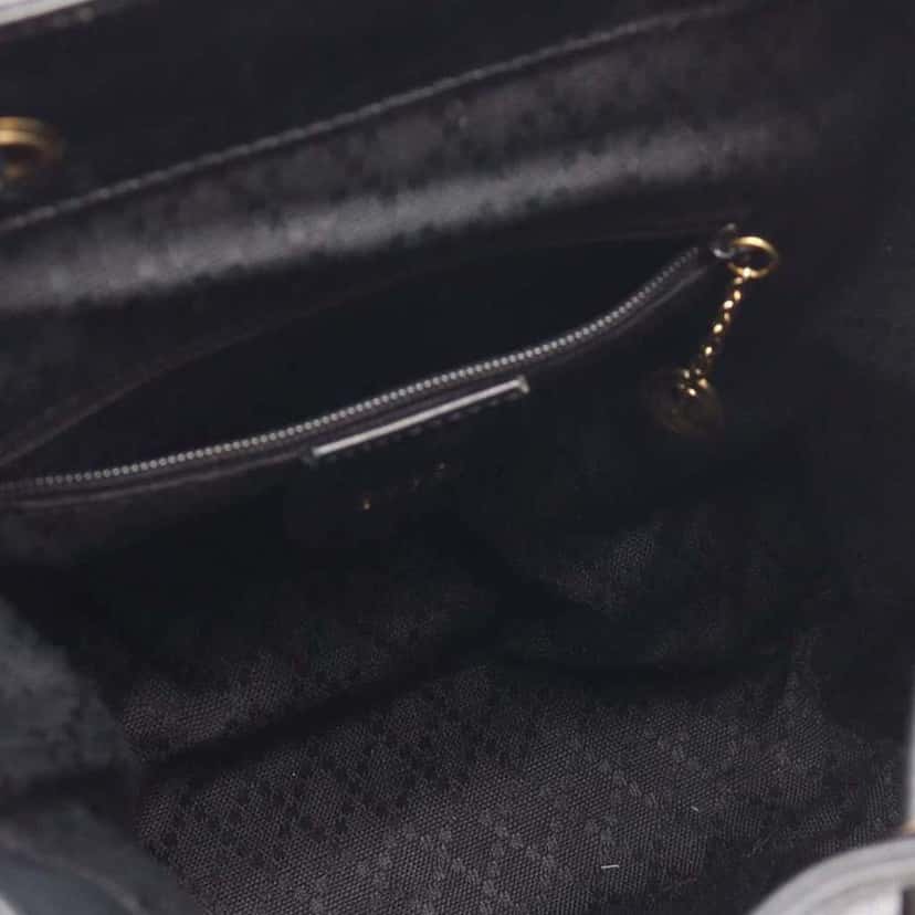 Gucci Leather Bamboo Backpack Black Leather Good condition - Inside View