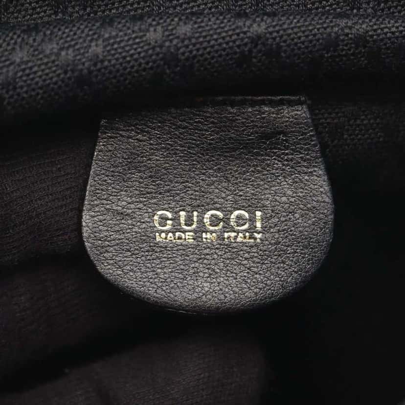 Gucci Leather Bamboo Backpack Black Leather Good condition - Model View