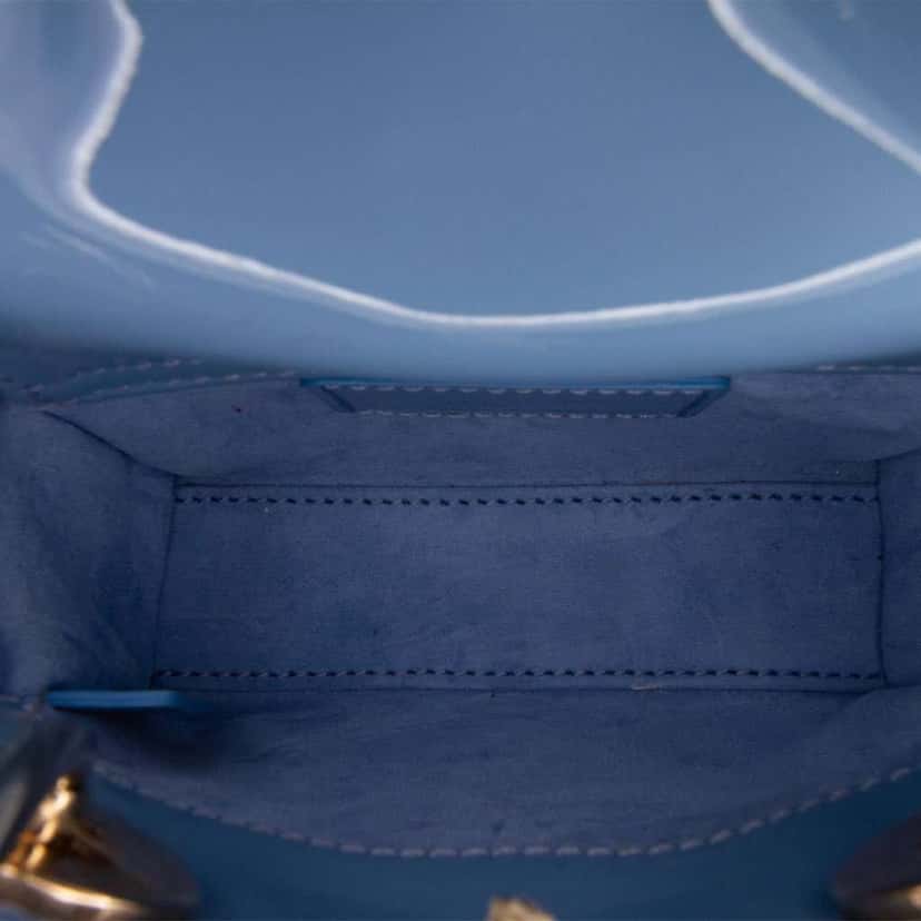 Dior Micro Patent Cannage Lady Dior Blue Leather Good condition - Model View