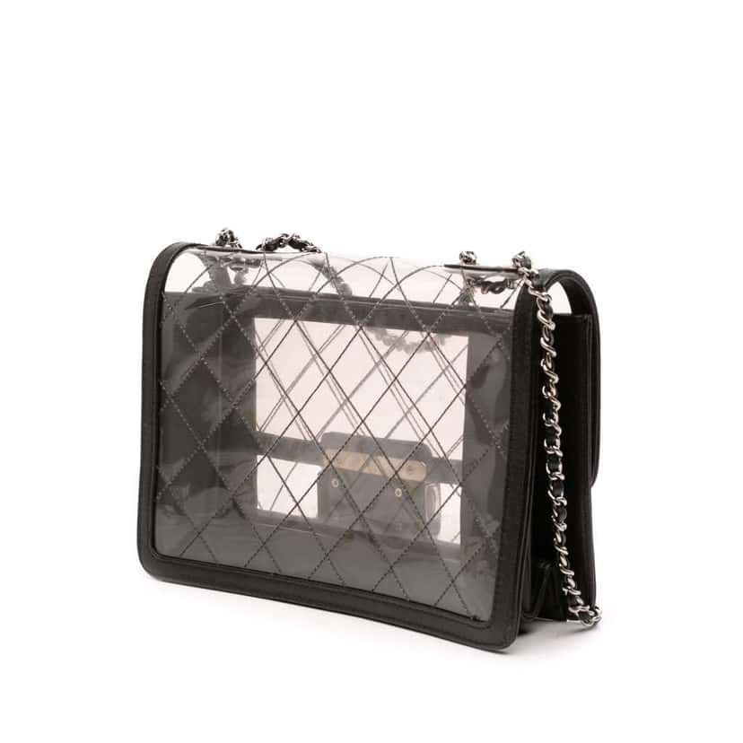 Chanel Medium PVC Naked Beauty Lock Flap Black Good condition - Back View