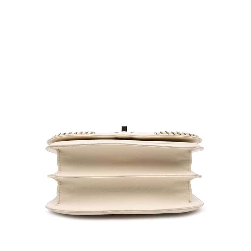 Chanel Small Calfskin Braided Chic Flap White Leather Good condition - Inside View