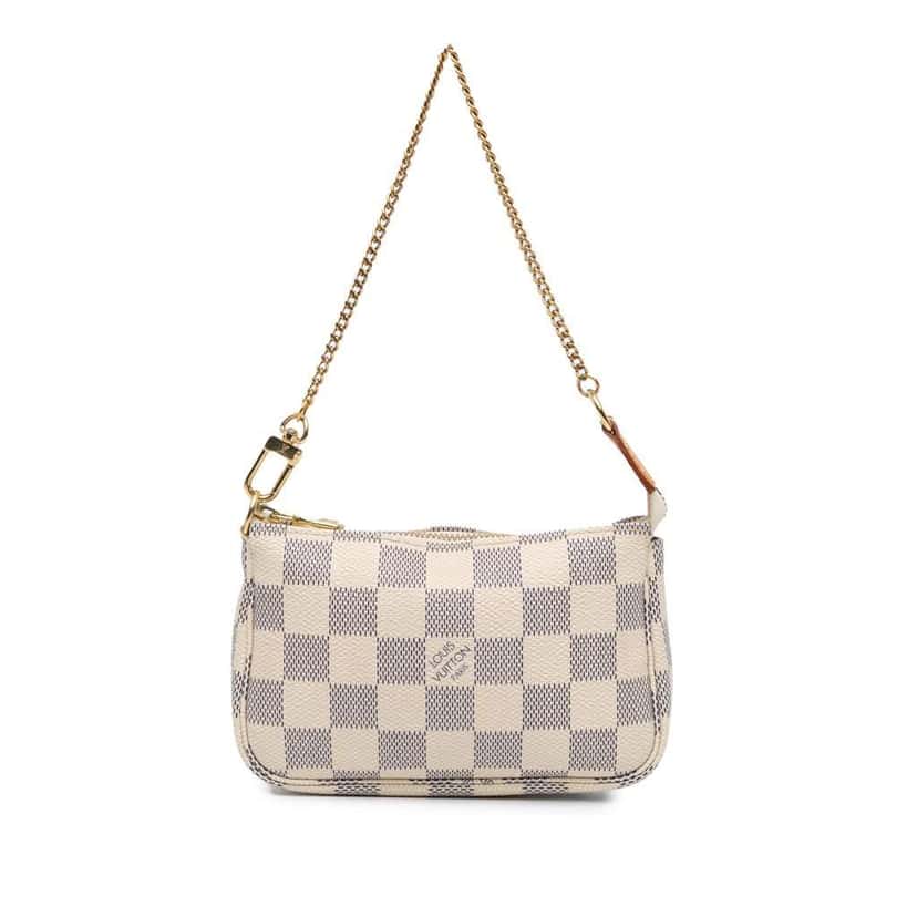 Louis Vuitton Damier Azur Mini Pochette Accessoires White Canvas Good condition - Front View