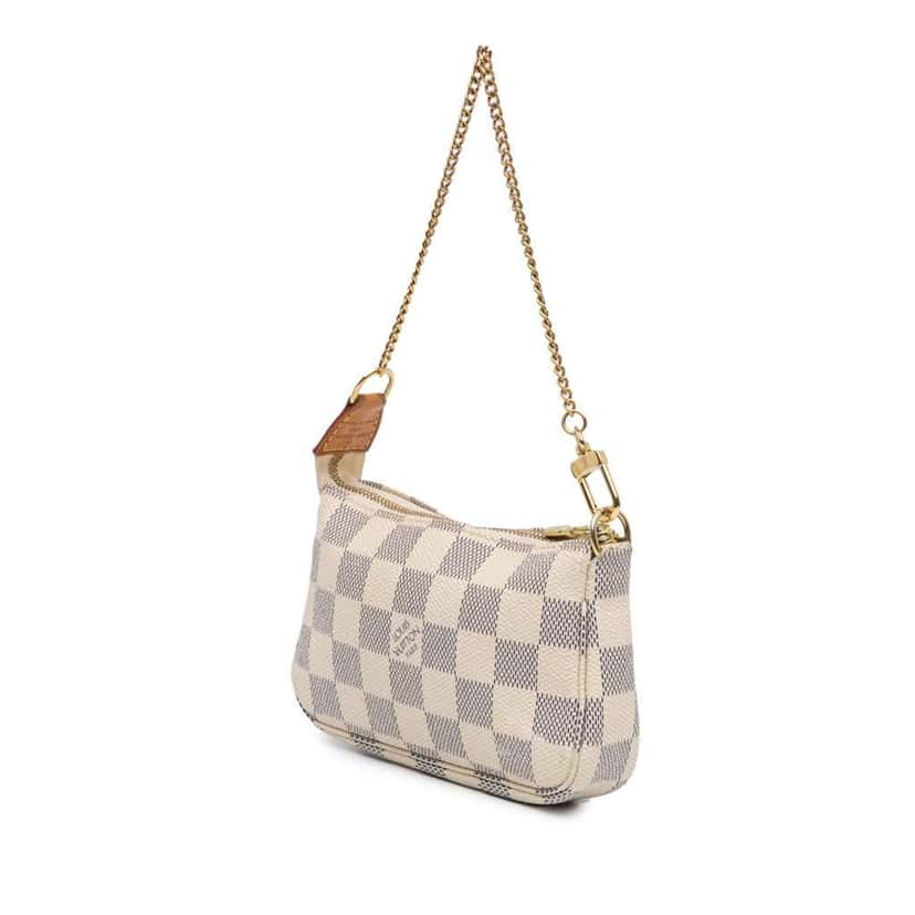 Louis Vuitton Damier Azur Mini Pochette Accessoires White Canvas Good condition - Back View