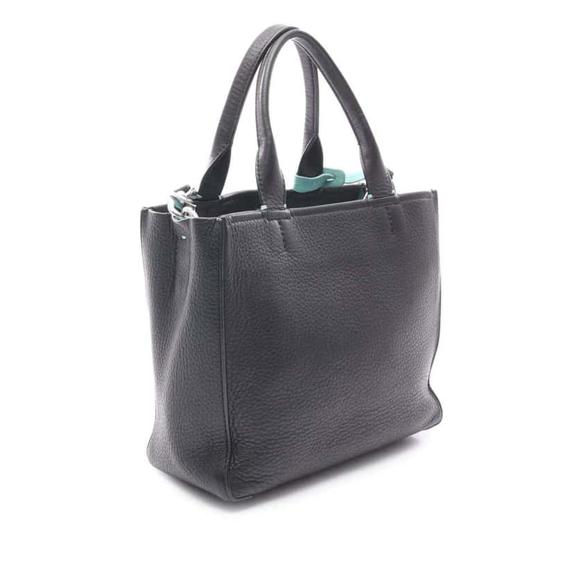 Tiffany & Co Micro Pebbled Calfskin Satchel Black Leather Good condition - Back View