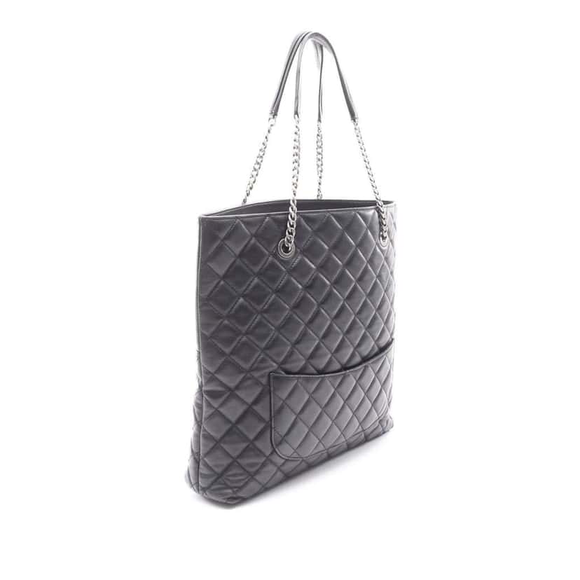Chanel Quilted Lambskin Urban Delight Tote Black Leather Good condition - Back View