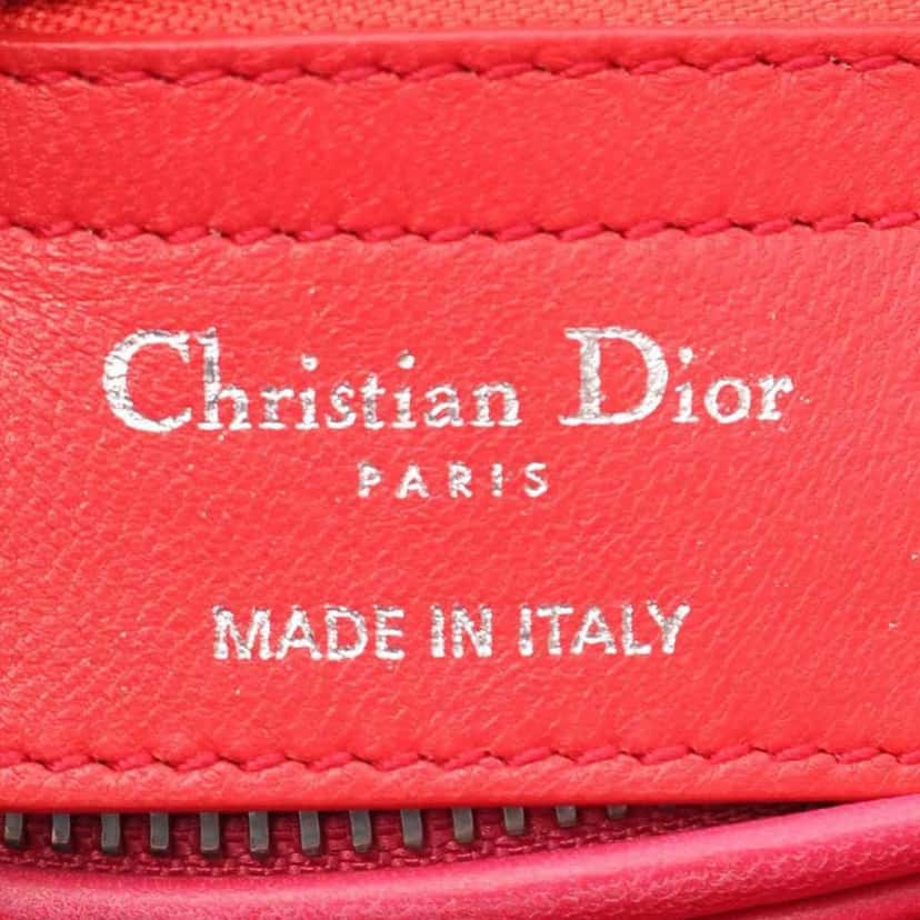 Dior Medium Bicolor Lambskin Cannage Lady Dior Orange Leather Good condition - Model View