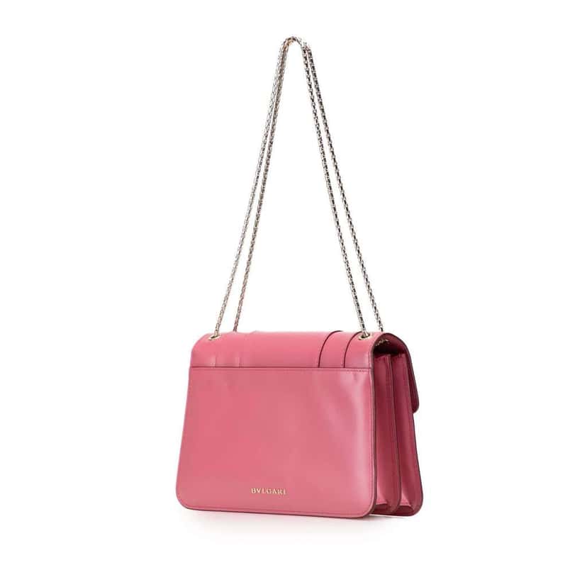 Bvlgari Leather Serpenti Forever Crossbody Pink Leather Good condition - Back View