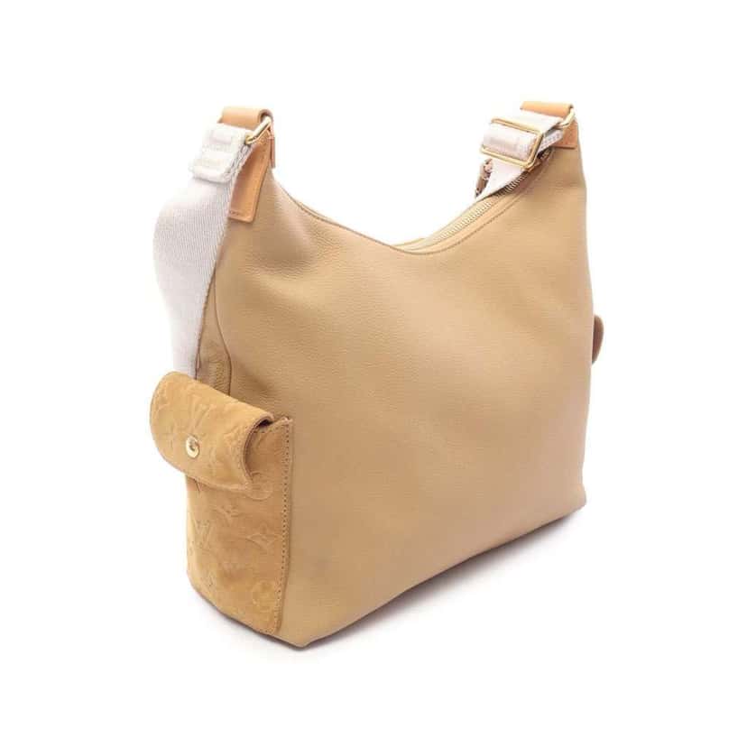 Louis Vuitton Grained Calfskin and Monogram Hobo Cargo Brown Leather Good condition - Back View