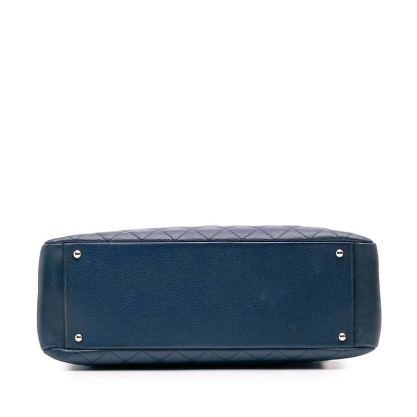 Chanel Caviar Grand Shopping Tote XL Blue Leather Good condition - Inside View