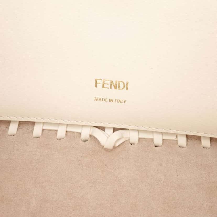 Fendi Woven Calfskin Vitello King Ceylon Baguette Satchel Brown Leather Good condition - Box View