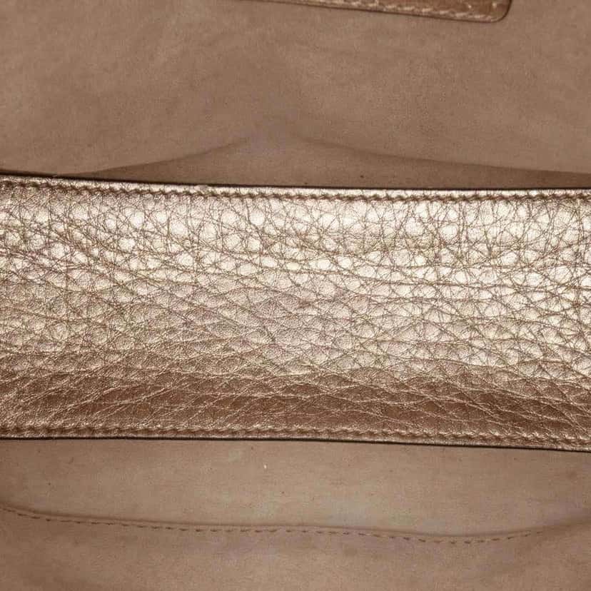 Dior Small Metallic Grained Calfskin Cannage Supple Lady Dior Gold Leather Good condition - Model View
