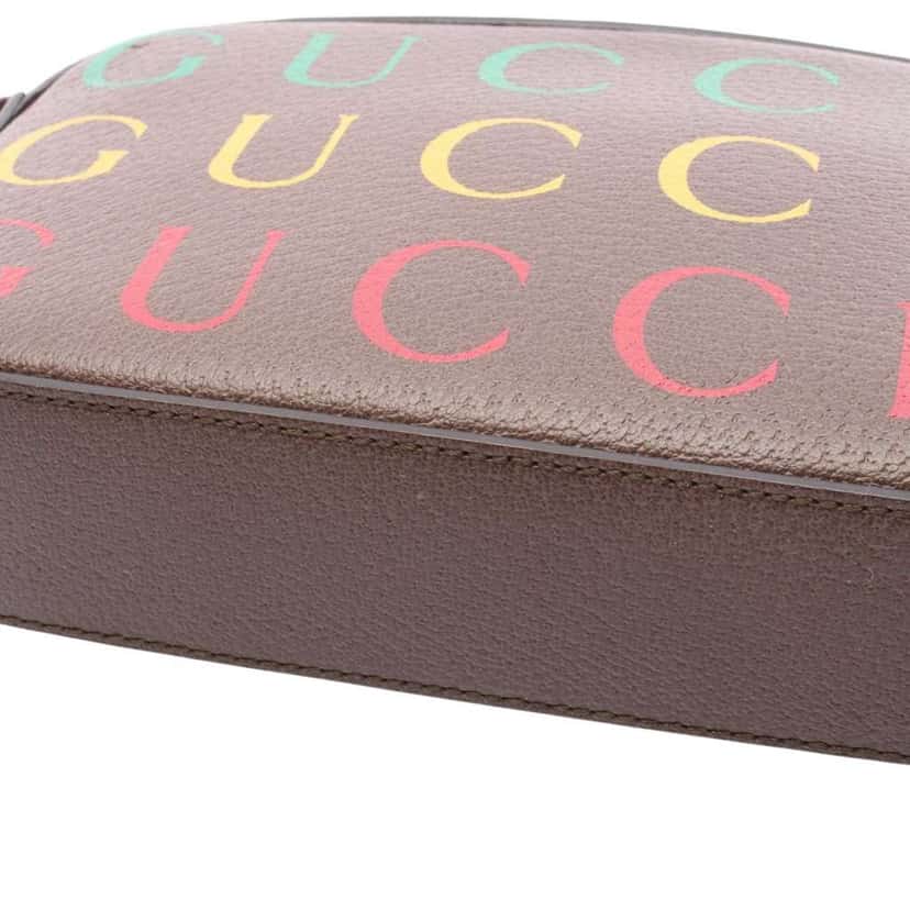 Gucci 100th Anniversary Textured Dollar Calfskin Logo Belt Bag Brown Leather Good condition - Box View
