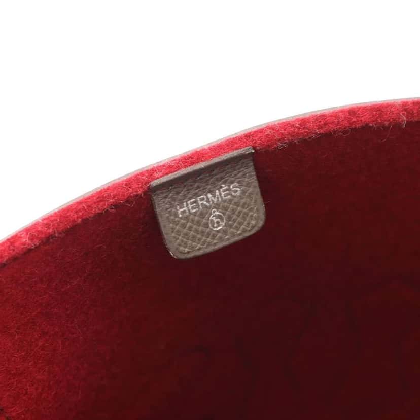 Hermès Epsom and Felt Petit H Skeleton Vertical Tote PM Grey Leather Good condition - Model View