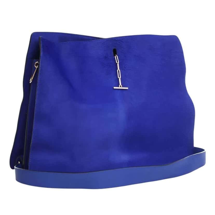 Celine Pony Hair New Shoulder Bag Blue Good condition - Back View